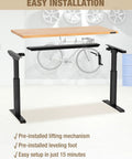 Beefy Adjustable Standing Workbench With Crank Handle 300 Lb Load 47.2 By 23.6 Inch Rubber Wood Top Height Adjustable From 28.74 To 47.24 Inches For Garage And Shop Tasks, showing easy installation components on display.