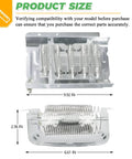 Dimensions of Upgraded 279838 Dryer Heating Element Kit NED4655EW1 MEDC215EW1 For Whirlpool Maytag Kenmore shown with chrome details