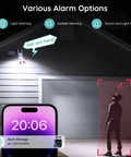 2K Ultra Clear Solar Wireless Outdoor Security Camera With 360 Degree PTZ detecting motion near garage with phone alert