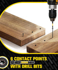 Drill inserting No 10 Three And A Half Inch Black Knurled Star Drive Wood Screws 75 Pack Self Tapping Deck Screws into wood
