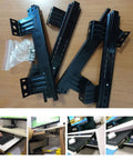 Heavy Duty Ball Bearing Keyboard Tray Slides For Under Desk Pull Out Keyboard Platform With 10 To 12 Inch Full Extension Rails 3 Section Runners 40Kg Load Capacity Easy Install And Durable Construction, black steel slides with mounting hardware