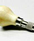 Hand Chuck Pin Vise Tool With Pear Shaped Wooden Handle, Two Steel Collets For 0 To 1/8 Inch Bits, Compact 3 Inch Craft Tool