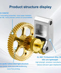 Gold RNC Nanocoated Hardened Steel Extruder Gear for Bambu Lab X1C P1P P1S showing brass and aluminum alloy components