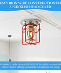 8 Pack Red 1/2 Inch Fire Sprinkler Head Guard Cage Protector Shield With Double Hook Ceiling Bracket For Pendent Upright Sidewall Mount.