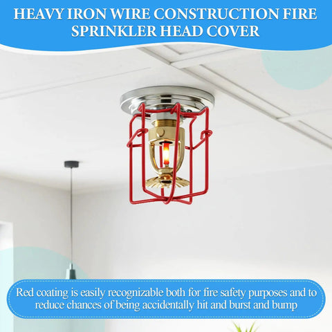 24 Pack Red 1/2 Fire Sprinkler Cage Guards Vandal Proof Protection Covers for Upright Pendant and Sidewall Mounts, heavy iron wire construction.
