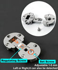 2Pack 90 Degree Hidden Flush Mount Hinges featuring zinc alloy construction with regulating and set screws visible