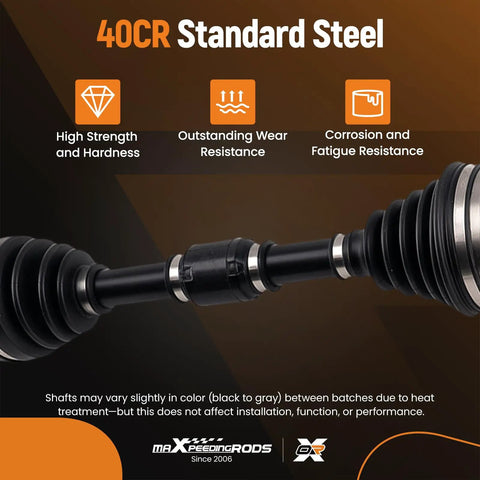 Tough As Nails Front Left And Right CV Axle Assembly For Nissan Rogue Rogue Select 2008 2015 2 5 Liter FWD OEM Grade, 40CR steel.