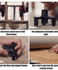 No More Squeaks Floor Repair Kit With 50 Screws For Wood Floors showing DIY steps for stopping noise under carpet