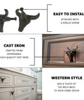 Set Of 6 Steer Skull Drawer Pulls Rustic Brown Cast Iron Cabinet Knobs For Farmhouse Kitchen Drawers Texas Style Home Decor Heavy Duty Furniture Handles With Rock Solid Grip, install detail with screw.