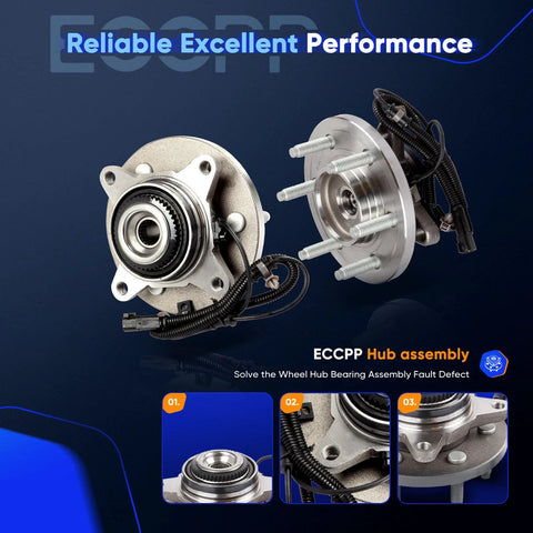Front Wheel Hub Bearing Assembly 515142 for Ford Expedition, F150, Lincoln Navigator 2011-2014 with ABS sensor, 6 lug