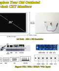 26 Inch Arcade Replacement Monitor With Mounting Bracket For 4:3 LCD Display Compatible With HDMI VGA CGA EGA And Old CRT Arcade Cabinets 1024x768 Retro Gaming Screen For Classic Arcade Setups Plug And Play, front and back view with ports