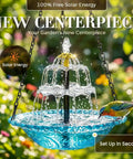 Solar Powered Cascade Hanging Bird Bath Fountain For Outdoors Weatherproof No Fuss Maintenance Garden Decor With Built In Solar Pump To Attract Hummingbirds Durable Blue Outdoor Water Feature.