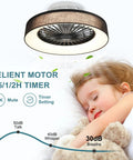 Child sleeping under Remote LED Ceiling Fan With 30W Power, 18 Inch Small Flush Mount, 7 Invisible Blades, Starry Sky Lampshade