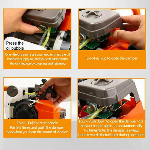 Instructions for operating Gas Powered 62cc Auger Post Hole Digger With Three Drill Bits 3 Inch 5 Inch 8 Inch And Three 24 Inch Extensions