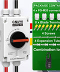 DC Isolator Switch 32A 1500V Four Pole Circuit Breaker for Solar PV Systems RVs and Homes DIN Rail Mount Lockable Safety Isolator
