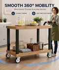 Smooth And Sturdy 5 Inch Rubber Caster Wheels In Blue Featuring Two Swivel And Two Side Brake Brackets Heavy Duty Design for a rolling cart.