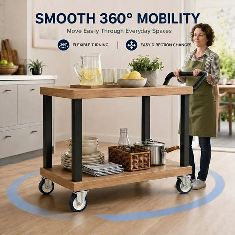 Smooth And Sturdy 5 Inch Rubber Caster Wheels In Blue Featuring Two Swivel And Two Side Brake Brackets Heavy Duty Design for a rolling cart.