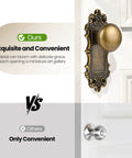 Bronze Interior Dummy Door Knobs, 2 Pack - Antique Bronze Door Handles on Door vs Other Handles