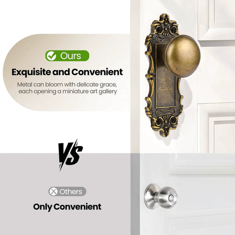 Bronze Interior Dummy Door Knobs, 2 Pack - Antique Bronze Door Handles on Door vs Other Handles