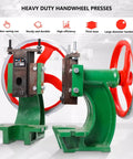 Heavy Duty Manual Benchtop Arbor Press With Giant Handwheel for Precise Stamping Die Installation, iron frame and sturdy design.
