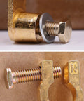 Close-up of brass construction on Beefy Top Post Battery Disconnect Switch 12V 125A Quick Disconnect For Cars Trucks Marine RV