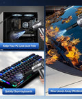 Ultra Powerful Cordless Air Duster With LED Light And 110000 RPM cleaning PC, keyboard, and car windshield
