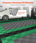 Interlocking Drainage Mat Tiles 12 Inch By 12 Inch Pack Of 55 Non Slip PP Floor Shower Mats For Garage Garden Kitchen And Outdoor Use Gray For Any Wet Area installed in garage