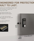 32 Key Lock Box Wall Mount Smart Key Cabinet With One Time Password OTP Offline Access Bluetooth App And Optional WiFi Remote Unlock For Valets Realtors Offices And Hotels Boss Level Security For Property Managers And Hospitality Pros shown with reinforced steel build.