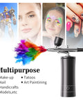 Airbrush Kit With Air Compressor For Nail Art Makeup Barber And Model Painting Wireless Air Brush System spraying color mist