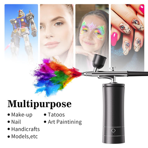 Airbrush Kit With Air Compressor For Nail Art Makeup Barber And Model Painting Wireless Air Brush System spraying color mist