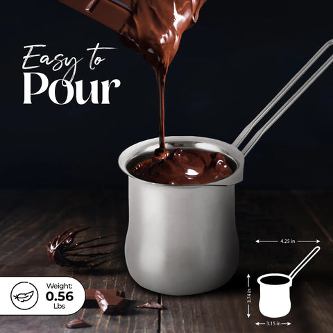 Stainless Steel 16oz Coffee Warmer With Ergonomic Hanging Handle For Home And Cafe Use Melts Milk And Butter Heats Turkish And Greek Coffee Perfect Milk Pot For Heating Small Batches