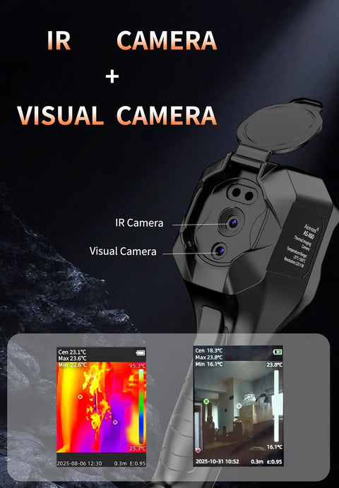 Pro Grade Dual Camera Thermal Imaging System With Visual Light 120x90 IR Resolution And 240x240 Ultra Resolution 25 Hz Thermal Camera shown