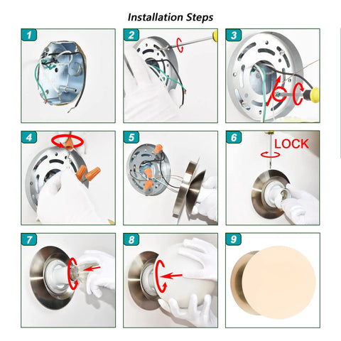 Installation guide for Modern Globe Wall Sconce 1 Light In Brushed Nickel, Diffused Opal Glass Shade.