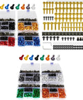 195 Piece Motorcycle Fairing Bolt Kit With Panel Nuts Blue Stainless Steel Slick All In One Screw Set For Z750 Z1000 ZZR600 Body Panels Washers Nuts And Mounting Screws Heavy Duty Replacement Kit, assorted bolts set