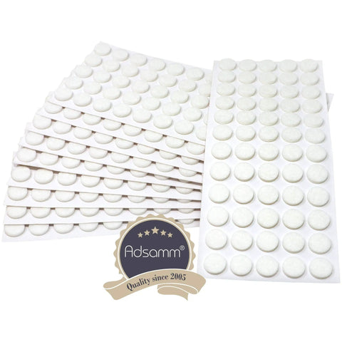 No Stress Moving Heavy Duty White Round Self Adhesive Furniture Felt Pads Pack Of 600 Super Thick 3.5 Mm on adhesive sheets.