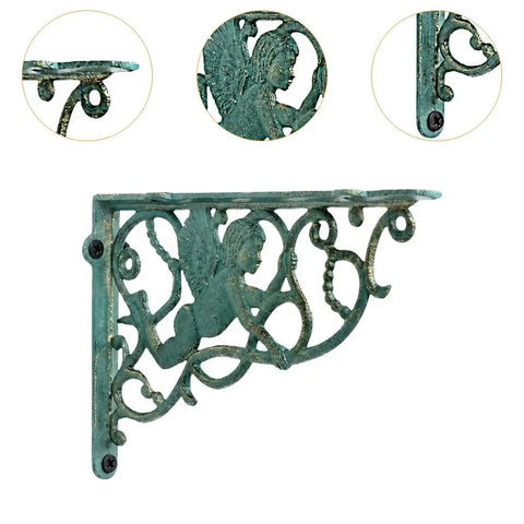 Heavy Duty Cast Iron Shelving Bracket Mount For Kitchen Wall Display Iron Shelf Support With Screws Included