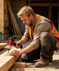 Worker using All-In-One Electric Rivet Gun Adapter Kit For M3 To M8 With Quick Change Blind Rivets And Insert Nuts on wood