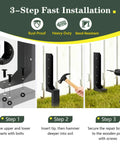 Installation steps for Beefed Up Heavy Duty Fence Post Anchor and Repair Kit for 4x4 and 6x6 Wood Posts Galvanized Steel L Shape Stabilizer