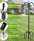 Two Pack 92 Inch Heavy Duty Shepherds Hook Garden Pole Set Three Quarter Inch Thick Outdoor Hanger with detailed features.