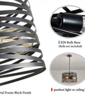 Industrial Semi Flush Mount Ceiling Light With 3 Light Vintage Chandelier in black metal, focus on E26 bulb base and frame.