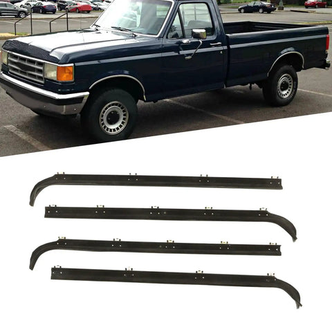 Premium Front Window Weather Strip Kit For 1987-1996 Ford Bronco Black Rubber Inner Outer Seal Sweep Trim That Kills Road Noise And Looks Absolutely Fresh While Keeping Your Ride Dry And Cool All Year Round for Ford Bronco door frames