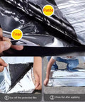 Built Tough 2mm Thick Butyl Roof Repair Tape Self Adhesive Aluminum Foil Waterproof Underlayment Roll application steps.