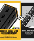 Beefy 5-Tier Heavy Duty Garage Shelving Unit With Adjustable Shelves All Metal Rack Holds Up To 2500 Lbs Great For Tools Bins And Bulk Items In Garage Workshop Basement Or Pantry 71H X 46W X 20D, thickened double-layer steel column detail