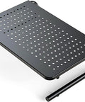 Desktop Monitor Stand With Dope Ventilated Perforated Steel Design, desk organizer and laptop shelf for home office.