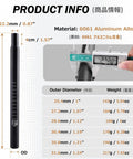 Alloy Bike Seat Post 350mm For MTB Road BMX And Fixed Gear with 6061 Aluminum Material, Diameter Chart and Measurement Detail