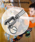 Stainless Steel Closed Jaw Rigging Screw Turnbuckle For Marine Boat Yacht M12 close-up on climbing wall with climber.