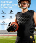 Youth Padded Compression Shirt Chest Protector Pads Heart Sternum Guard For Football Basketball Lacrosse shown on field