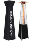 Outdoor Propane Patio Heater 48000 BTU With Detachable Wheels And Protective Cover Black High Heat Space Heater For Patio And Backyard