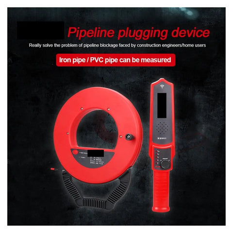 Heavy Duty Wall Scanner Pins Wood Studs PVC Pipes Iron Metals Blockages With Loud Beep Led Flash Waterproof Hull image showing a pipeline plugging device.