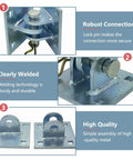 Floating Dock Hinge Kit Built Tough In Galvanized Steel Connector Brackets 2 Pack with Reinforced Welds and Lock Pin